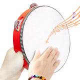 4/6/7/8/10 Inch Tambourine Drum Children Educational Tambourine Round Percussion For Party Dancing Toy Wooden Musical Instrument