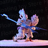 19cm One Piece Anime Figurine Lightning Luffy Gear 5 Sun God Nikka Squatting Scene PVC Action Figures Adult Model Toys for Boys