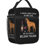 Custom Dachshund And Wine Funny Dog Lunch Bag Women Thermal Cooler Insulated Lunch Boxes for Children School