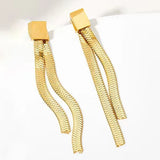 2023 New Classic Tassel Chain Dangle Drop Earrings for Women  Fashion Stainless Steel Gold Color Stud Earrings Jewelry Wholesale