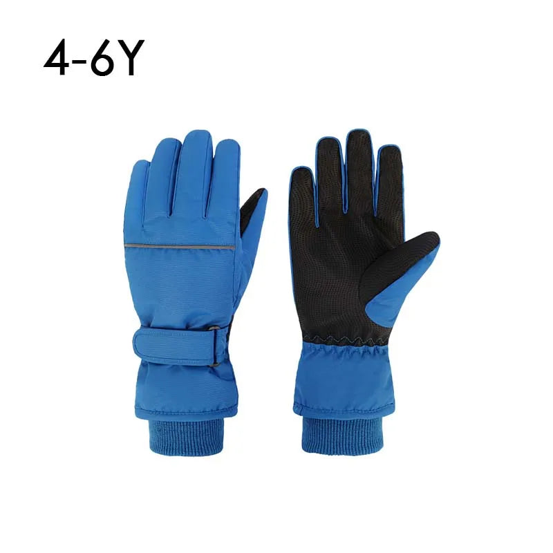 Waterproof Adult Kids Ski Gloves Thick Children Mittens Snowboard Outdoor Snow Child Winter Gloves for Boys Girls Fleece Lining