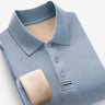 Winter New 100% Cotton Embroidery Plush Thickened Polo Shirt Loose Men's Long Sleeve T-shirt R60/R70