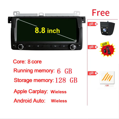 Factory Price Android12 Auto Bluetooth Speaker GPS Navigation Carplay Car Video Player For Bmw 3 Series E46 Car RadiosTereo