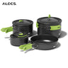 Alocs CW-C65 Camping Cookware Pots Fry Pan Water Kettle Set Compact Mess Kit Gear For Backpacking Travel Picnic Aluminum Alloy