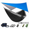 Oversized Double 118inx79in Hammock with Tree Straps and Rain Fly, Indoor Outdoor Backpacking Survival & Travel Camping Hammock