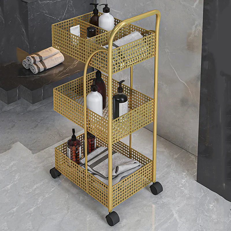 Utility Bathroom Cabinets Trolley Storage Bookcase Metal Basket Kitchen Trolley Wine Grocery Archivadores Restaurant Furiture