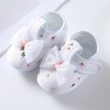 Newborn Baby Boy Girls Shoes Spring Autumn Lovely Floral Embroidery Anti-Slip Sneaker Crib Shoes Soft Cotton Cute First Walkers