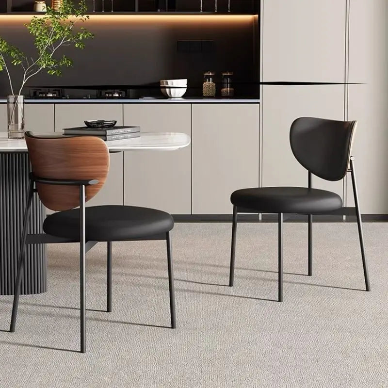 Italian-Style Light Luxury Dining Chair Home Minimalist Nordic Dining Table and Chair Modern Armchair Conference Chair