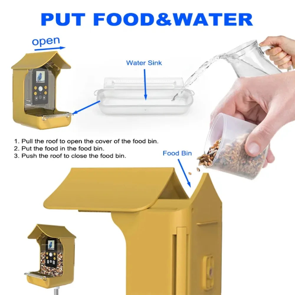 Outdoor Smart Feeding & Watering Supplies Bird Feeder Garden Waterproof Wildlife Gazebo Window Bird Accessories with Camera