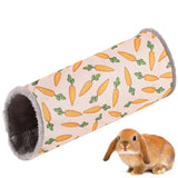 Hamster Plush Bed Small Animal Hideout House Lovely Carrot Print Sleeping Bed Habitat Decors for Squirrels Chinchillas