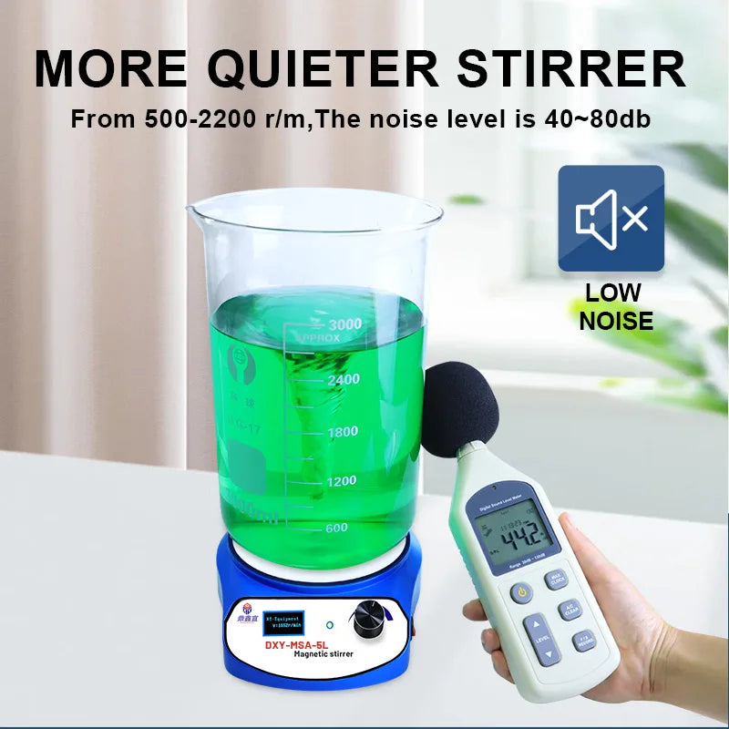 DXY LCD Digital Laboratory Magnetic Stirrer with two Stir Bar Home Mini Drink Sauces Coffee Mixer 3000/5000ml Vortex Equipment