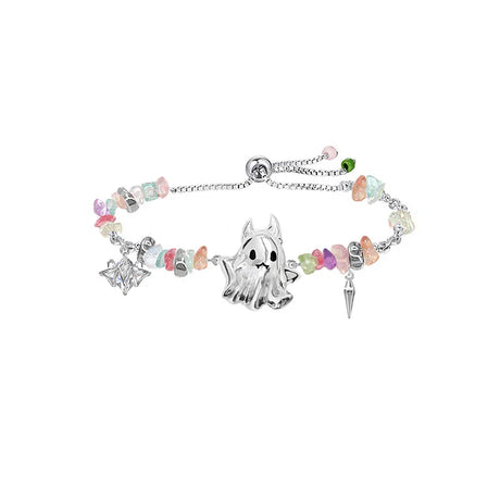 MASW Original Design Lovely Style Colorful Irregular Bead Cute Ghost Charm Bracelet For Women Gift Jewelry Hollow`s Day Gift