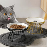 Water Cats Ceramic Stand Accessories Doggie Bowl Outdoor Feeding Pet Treats Drinking Raised Supplies for &amp.dogs Cat Food