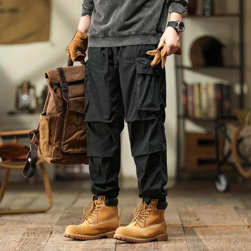 2023 Autumn Winter Cargo Pants Men Retro Loose Casual Pants Men Military Tactic Outdoors Jogging Pants Fashion Sweatpants