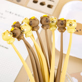 20Pcs/Lot Cute Cartoon Bear Gel Pen Student Stationery 0.5mm Black Ink Kawaii Shake Pens Kids School Office Writing Supplies