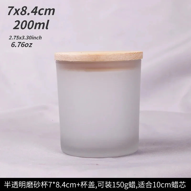 DIY Candle Jar Container Tumbler Holder Candlestick Frosted Transparent Glass Cup Handmade Candles Making Supplies Candle-making