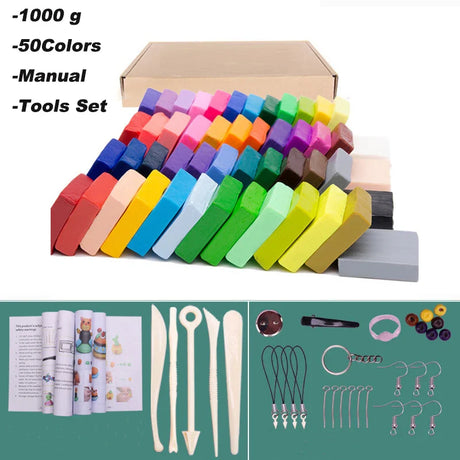 50 Colors Polymer Clay DIY Soft Molding Craft Oven Baking Clay Hand Casting Kit Puzzle Modeling Baby Handprint Slime Slimes Toys