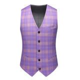 2023 Fashion New Men Leisure Boutique Business Plaid Striped Suit Vest Pants 3 Pcs Set Casual Dress Blazers Jacket Coat Trosers