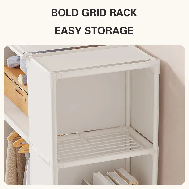 수납장 Clothes Toys Storage Locker,Home Dustproof Wardrobe,Dormitory Steel Frame Reinforced Combination Storage Rack,Simple Cabinet