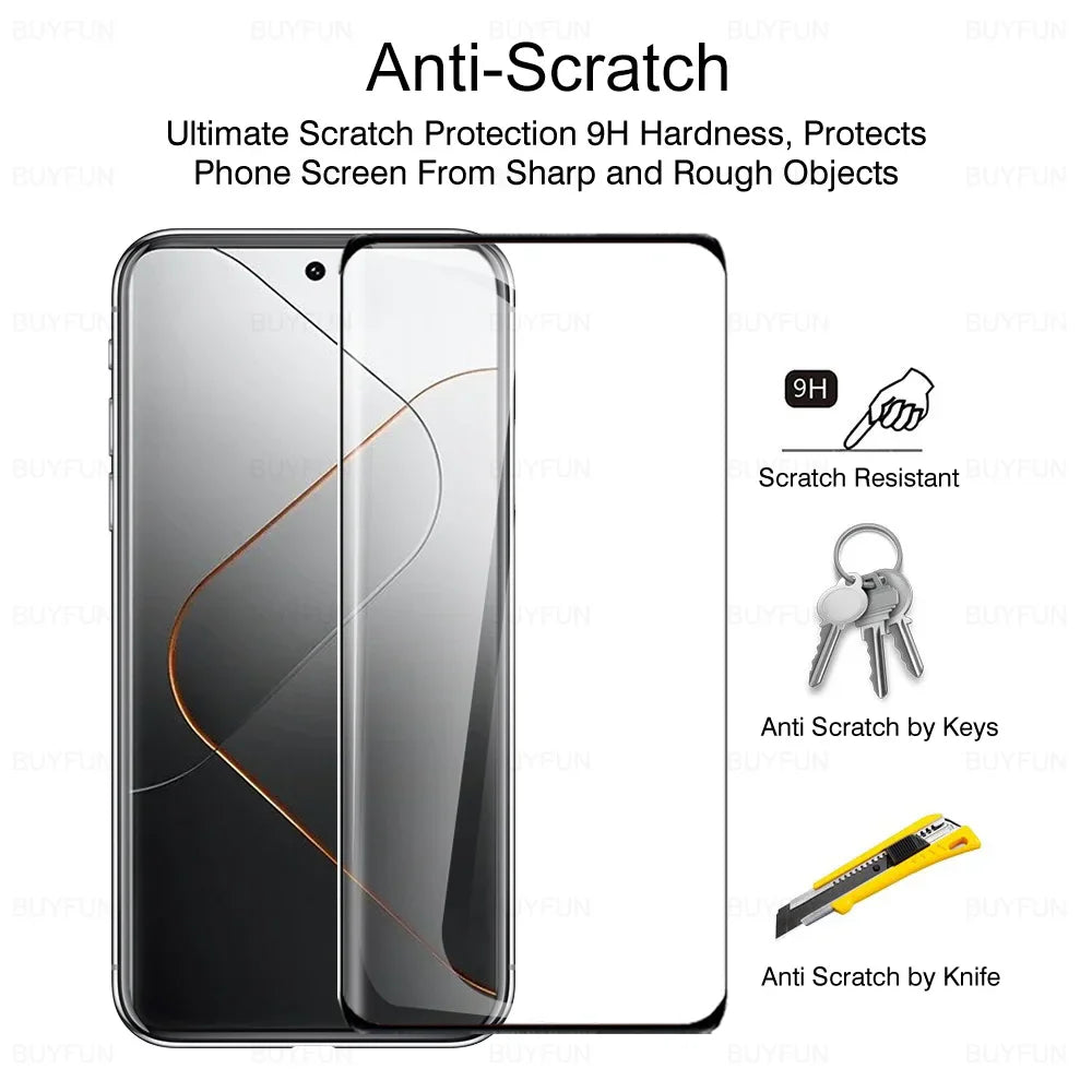 4-in-1 Curved Protective Film For Xiaomi 14 Pro 5G Tempered Glass Xiaomi14Pro Mi 14Pro Xiaomi14 Pro 2023 Camera Screen Protector