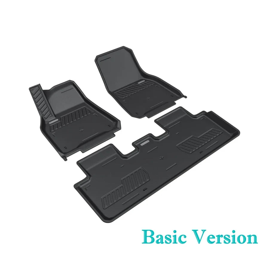 HALO BLK Car Floor Mats Compatible with Tesla Model Y 2024-2020 All-Weather Protection Model Y Dual Layer TPE Floor Liners