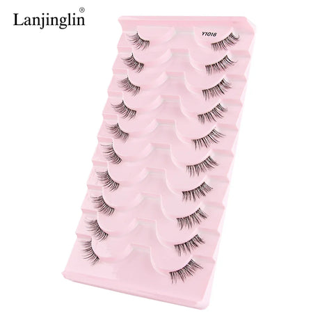 Half Eye Lashes 2/20 Boxes Natural Long Wholesale 3D Mink Lashes Clear Band Eyelash Extensions Makeup Tools Faux Cils maquillaje