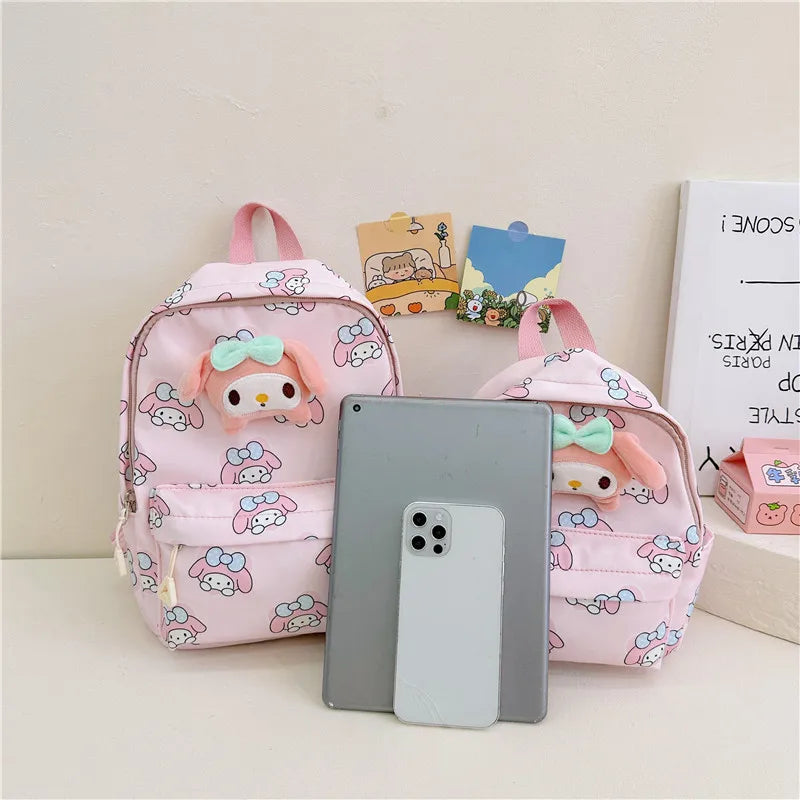 Sanrio Kulomi Pacha Dog Hello Kitty Cinnamon Dog Cartoon Print Oxford Fabric Backpack Cute Accessories Children School Bag Gifts