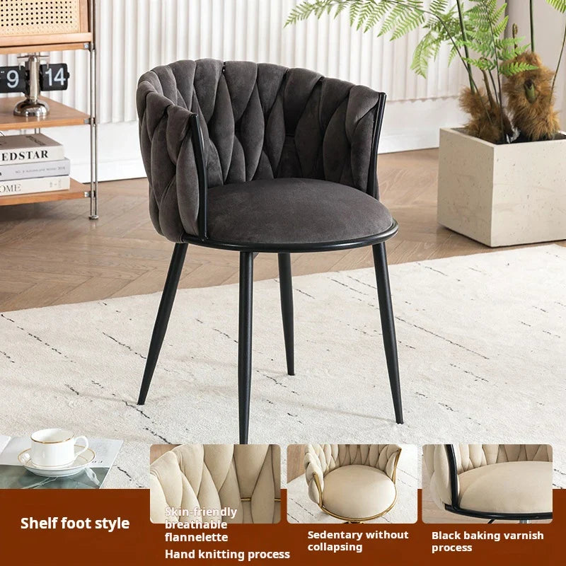 Living room velvet Armchair Fashion Design coffee chair Bedroom makeup chair back lift swivel Nail dressing chair home furniture