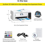 EcoTank ET-15000 Wireless Color All-in-One Supertank Printer with Scanner, Ethernet and Printing up to 13 x 19 Inches, White