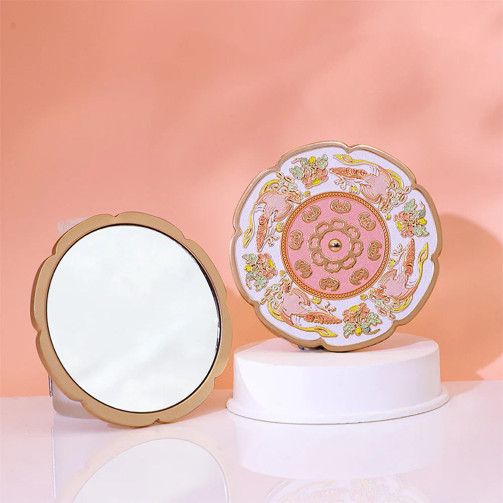 High Quality Metal Mini Retro Make Up Handhold Mirror Designer Luxury Style for Wedding Souvenir Gift Pocket Mirror