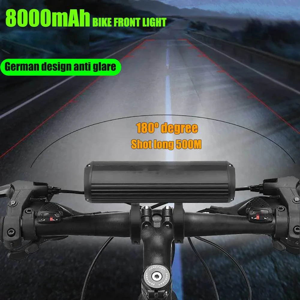 8000Mah Bike Front Lights Waterproof Bicycle Led light Bicycle Rechargeable Lamp MTB 5200Lm Bike Headlight Bicycle Accessories