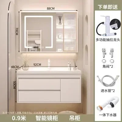 Washbasin Mirror Drawer Wall White Bathroom Cabinets Vanity Luxury Bathroom Cabinets Make Up Organizer Gabinete Room Furniture