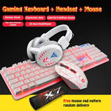 4Pcs/Set K59 Mechanical Wired USB Keyboard Illuminated Gaming Mice Mouse Pad Mat Headphone for Home Desktop Computer Kit