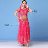 New Bollywood Costume Set Belly Dance Performance Clothes Chiffon Sequin Skirt Set Adult Women Indian Dance Costume Set