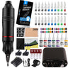 Complete Tattoo Machine Pen Kit Rotaty Tattoo Pen Set with Needle Stroke Adjustable 2.4-4.2mm with Digital Display Power Supply