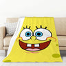 S-SpongeBobs Cartoon Sofa Blankets & Throws Fluffy Soft Blankets for Bed Child Blanket Furry Throw Double Decorative Anime Kid's