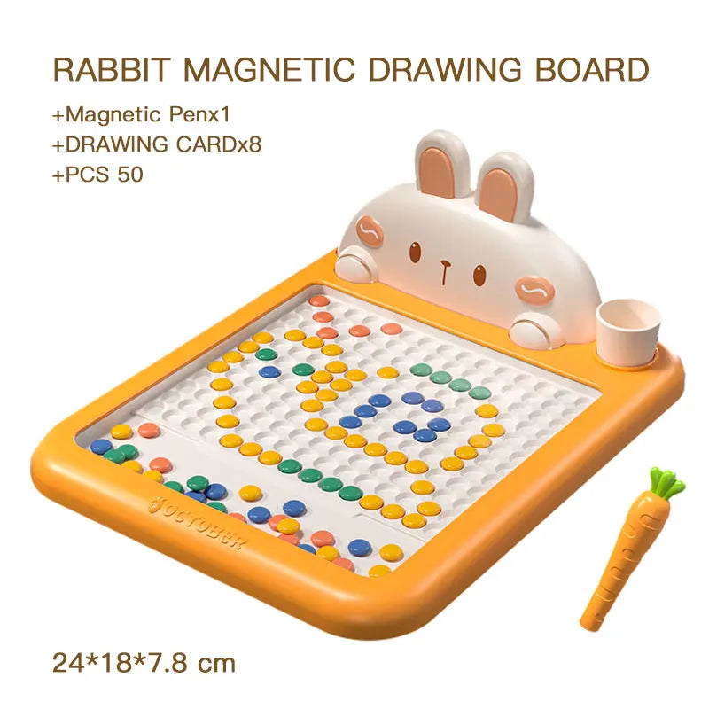 WLtoys 28CM/36CM Magnetic Drawing Board for Kids, Large Graffiti Board with Magnetic Beads and Pen, Cute Crab Toy Gift