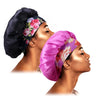 2PCS/LOT Women Fashion Printed Nightcap Wide Edge Beanie Solid Color Bonnets Multifunction Sleepcap Make Up Beauty Hair Care Hat