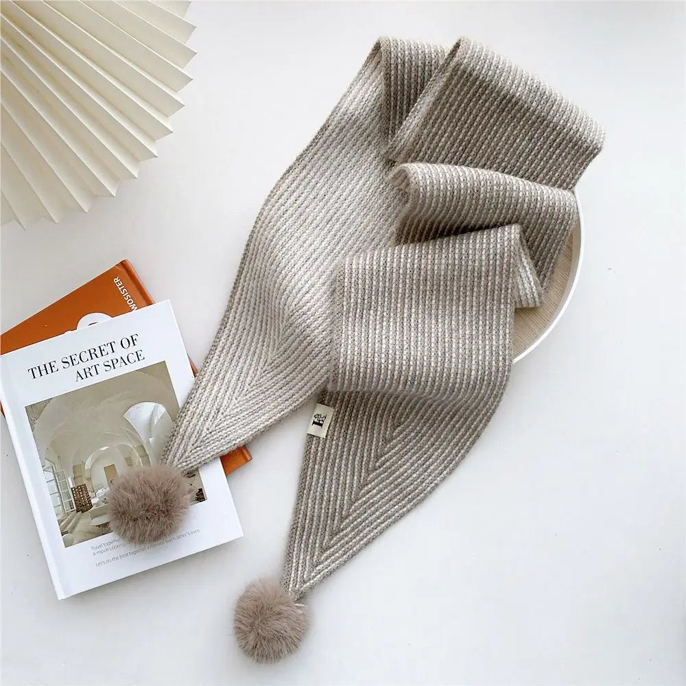 Winter Warm Neck Tie New Women Fashion Cashmere Scarf Plaid Long Foulard Small Skinny Neckerchief