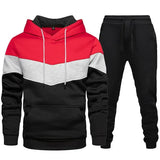 2023 New Fashion Mens Tracksuit Wear Stripe Hoodies+Sweatpants 2 Piece Set High Quality Autumn Winter Daily Casual Jogging Suit