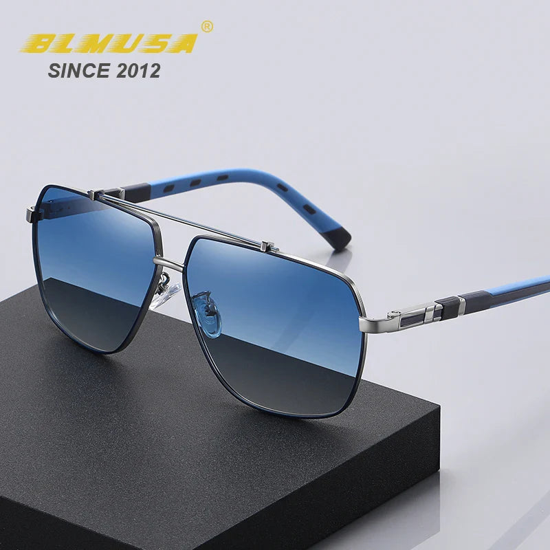 BLMUSA 2022 New Luxury Polarized Sunglasses Men Square Car Driving Brand Designer Business Sun Glasses Spring Pilot Sunglasses