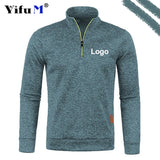 Custom Your Logo Men's Sweatshirts Half Zipper Pullover Male Long Sleeve Flleece Sweater Standcollar Snowflakes Hoodies Men New