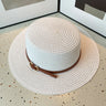 Spring and Summer Women's Sun Straw Hat Sun Protection Large brim Bamboo Hat Belt Buckle Fashion Fisherman Hat Cap G38