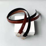 women' s solid color belt  red  black