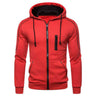 Men's Zip Up Jackets Color Matching Casual Hoodies Running Hiking Sportswear Spring Autumn Fleece Multiple Pockets Sweatshirts