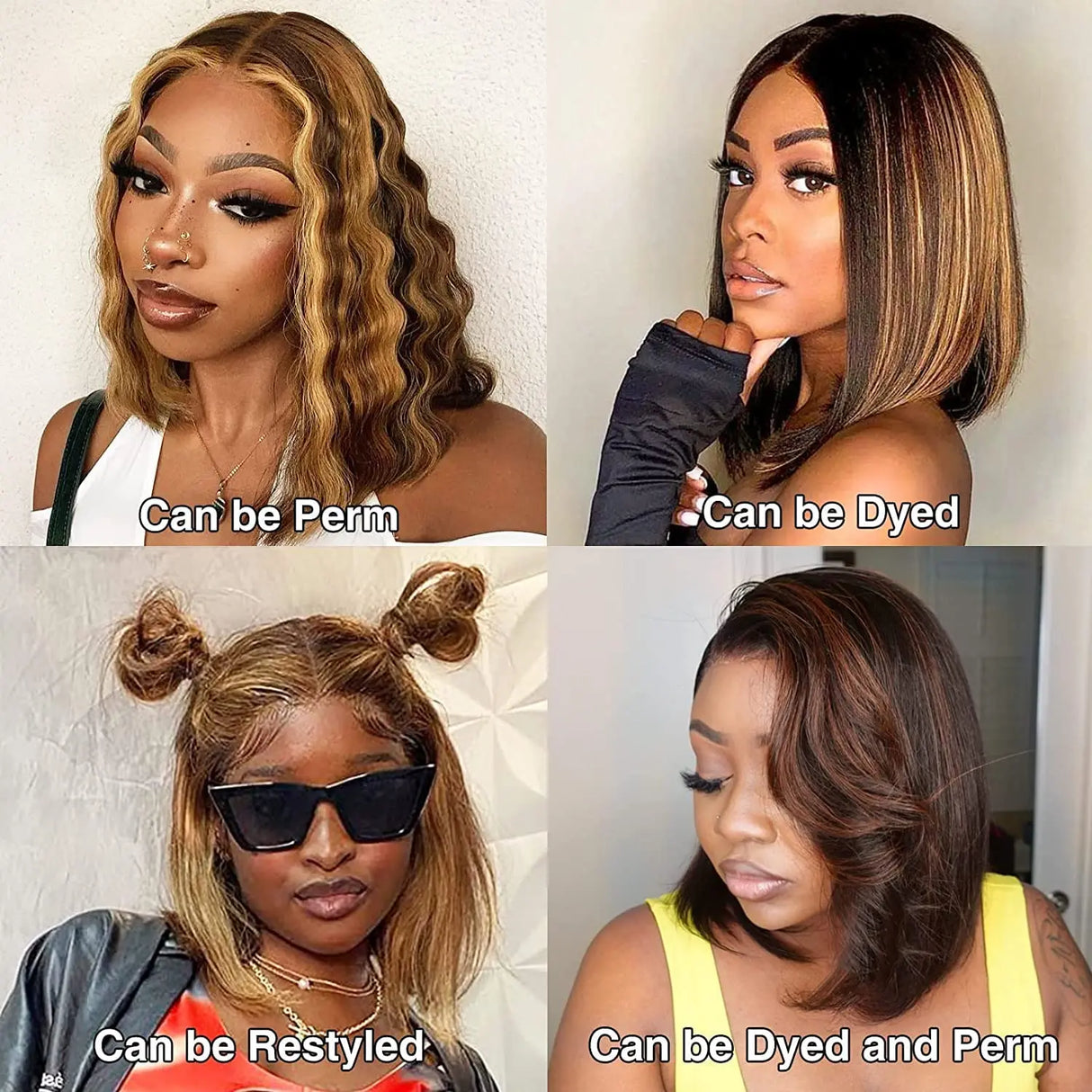  Highlight Honey Blonde Lace Front Wig Human Hair Ombre P4/27 HD Lace Frontal Bob Wigs Human Hair Glueless Ombre Brown Wig 180%