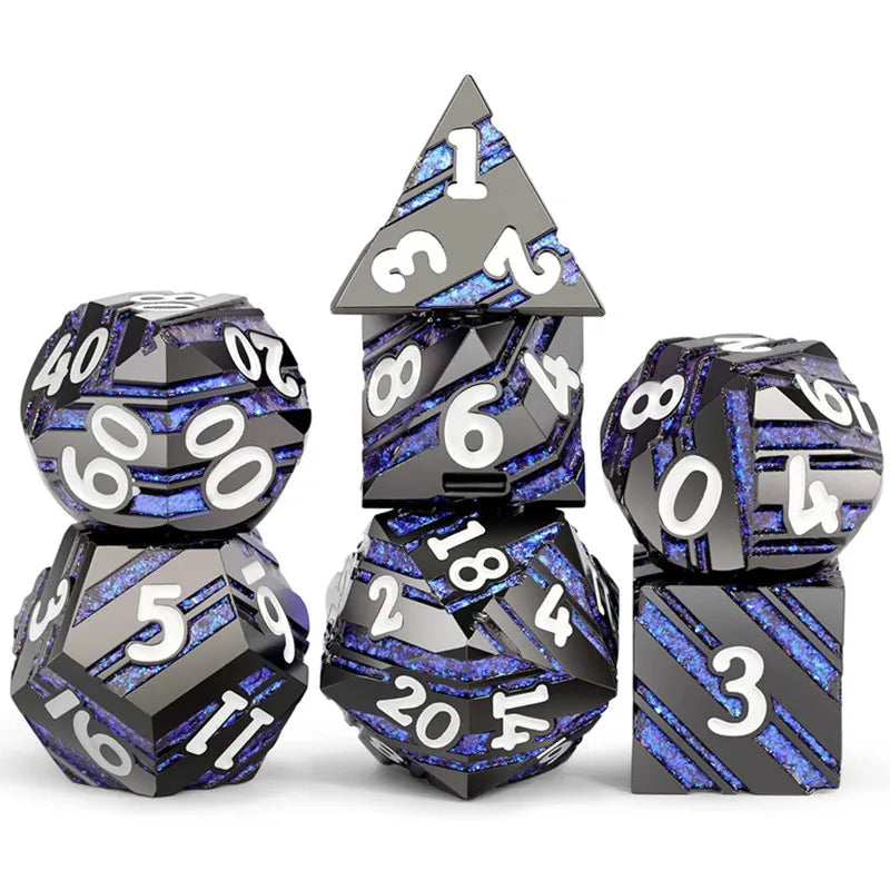 Special Offer Resin Metal Dice Set Sample With Metal Box Polyhedral DND Dice Set Sample Limited to 1 set of RPG game Dice Set