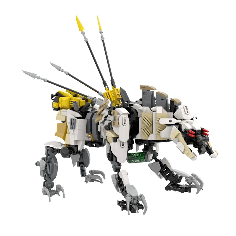 BuildMoc Horizon Dawn Giant Long Necked Beast Mecha Building Blocks Set Zero Thunder Tooth Mechanical Giraffe Monster Bricks Toy