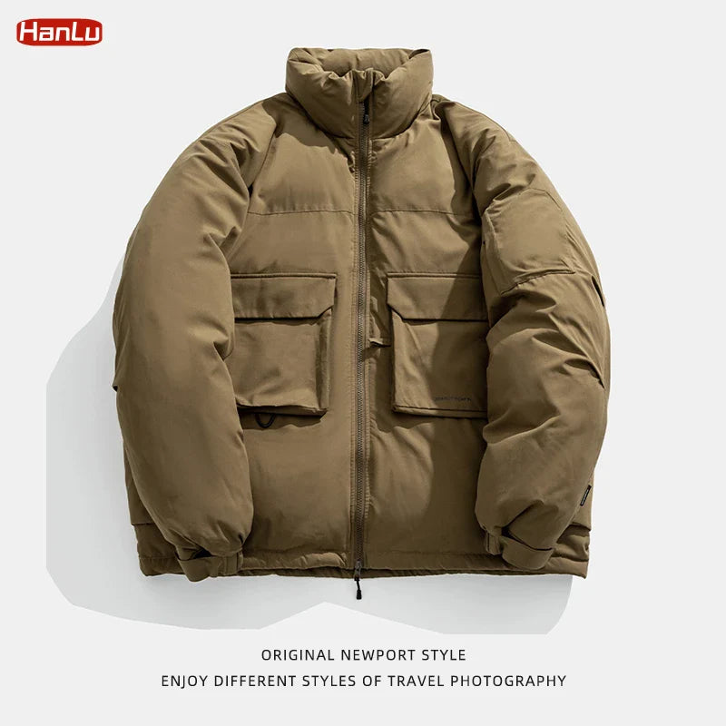 Men Jacket Winter Streetwear Parkas Thicken Warm Many Pocket Down Cotton Padded  Functional Jackets Fashion Casual  Coats Male