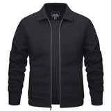 TACVASEN Lightweight Work Jackets Mens Classic Tunic Style Zipper Pockets Bomber Jackets Full Zip Spring Fall Jacket Outwear